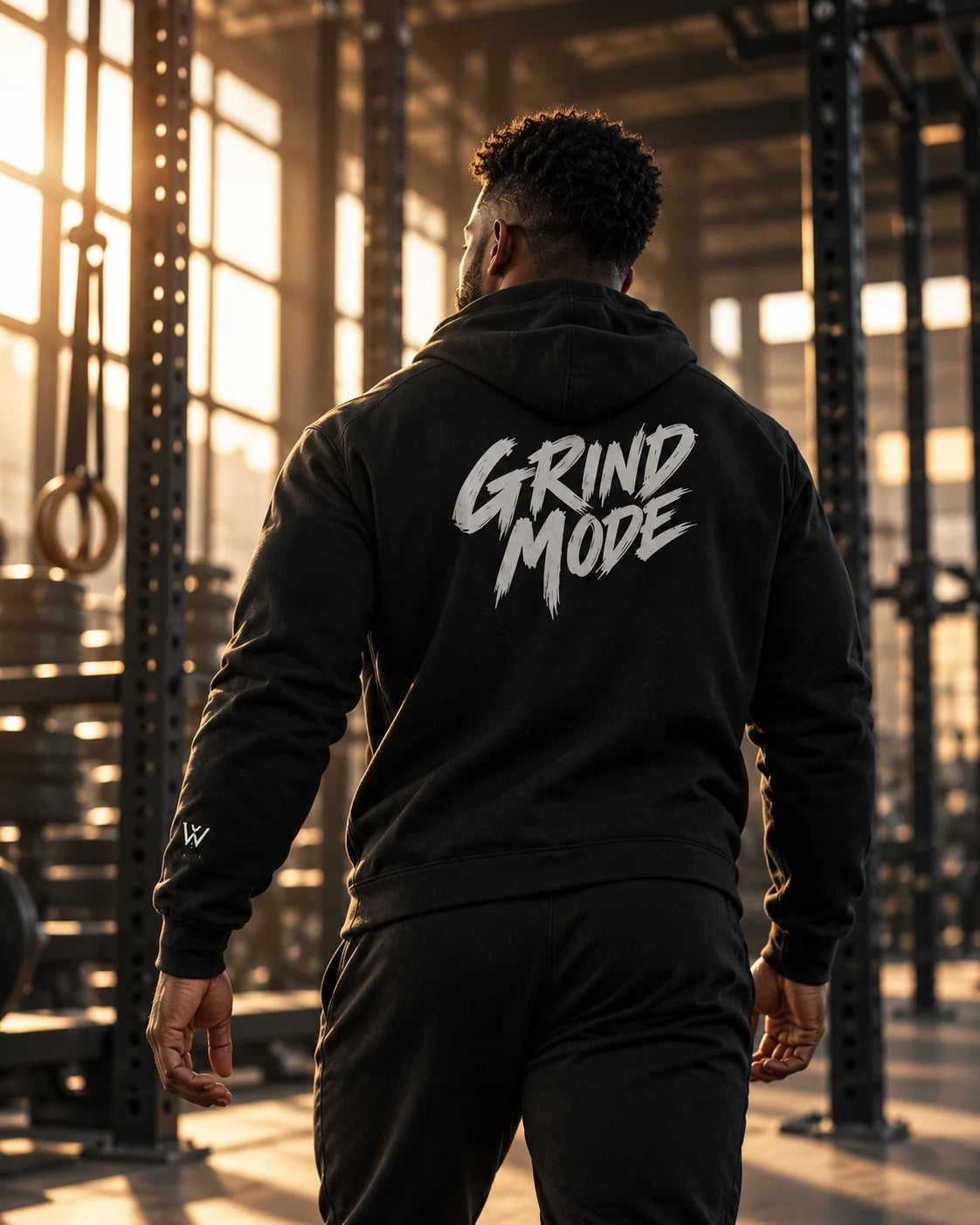 GRIND MODE hoodie back lettering