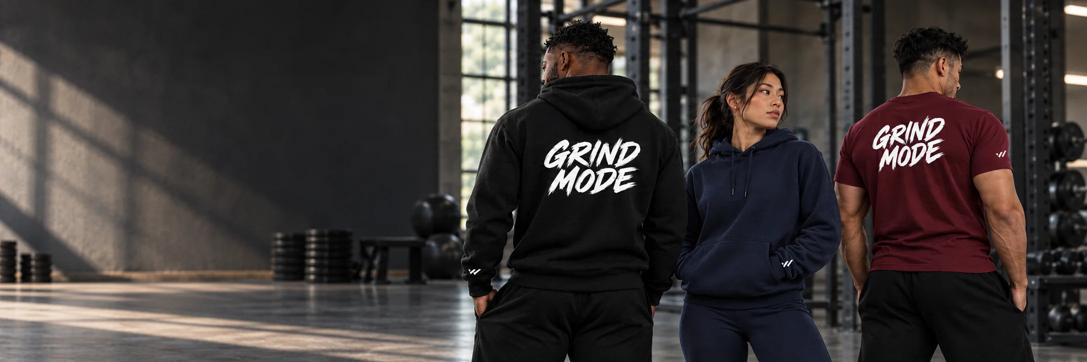 Athletes wearing the GRIND MODE signature collection